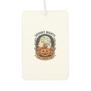 Süße Geister-Kürbisse Vintage Gravur Halloween Kun Autolufterfrischer