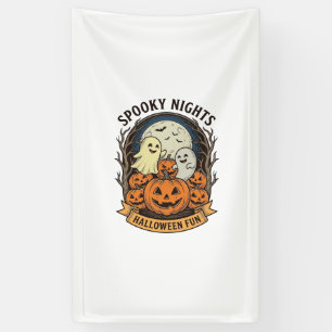 Süße Geister-Kürbisse Vintage-Gravur Halloween-Kun Banner