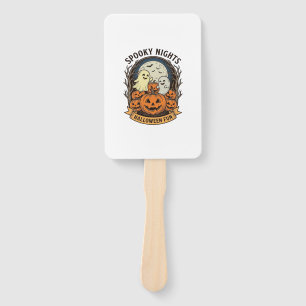 Süße Geister-Kürbisse Vintage Gravur Halloween Kun Fächer