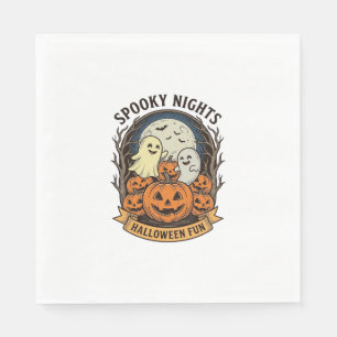 Süße Geister-Kürbisse Vintage Gravur Halloween Kun Serviette