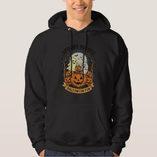 Süße Geister-Kürbisse Vintage-Stich Halloween Kuns Hoodie
