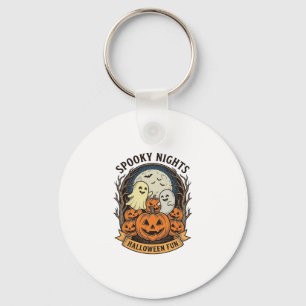 Süße Geister-Kürbisse Vintage-Stich Halloween Kuns Schlüsselanhänger