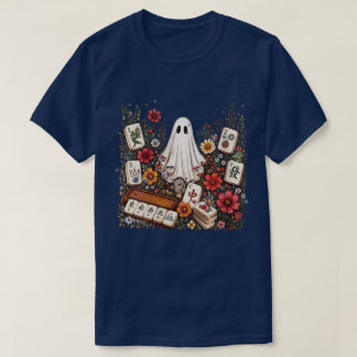 Süße Geister-Mahjong-Blumen-Kacheln Grafik T-Shirt