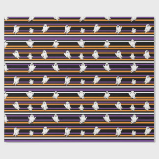 Süße Geister mit schwarzen orangen violetten Strei Geschenkpapier