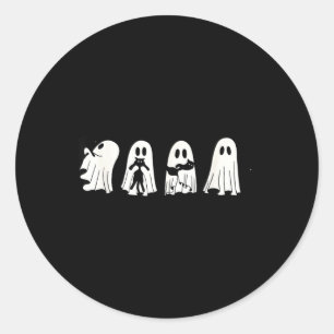 Süße Geister-Schwarze Katze Halloween Gruselige Bo Runder Aufkleber