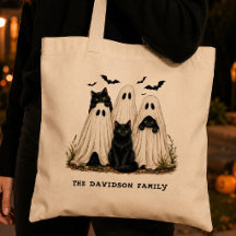 Süße Geister Schwarze Katzen Fledermäuse Halloween