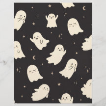 Süße Geister & Sterne Halloween-Schreibpapier