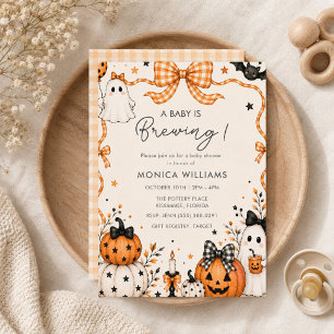 Süße Geister und Kürbis-Halloween-Baby-Party Einladung