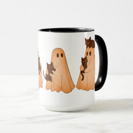 Süße Geister- und schwarze Katzen-Halloween-Tasse Tasse