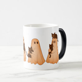 Süße Geister- und schwarze Katzen-Halloween-Tasse Verwandlungstasse