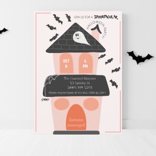 Süße Geisterhaus-Kinder-Halloween-Party Einladung