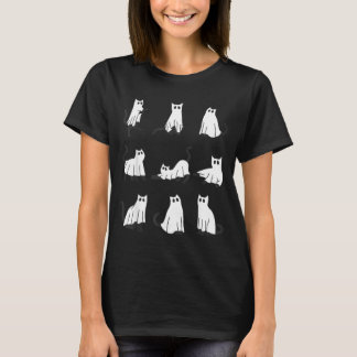 Süße Geisterkatze Lustiges Halloween-Design Geistk T-Shirt