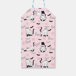 Süße Geisterkatzen Halloween Geschenkanhänger