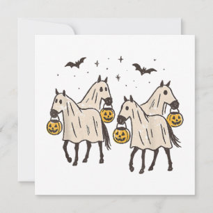 Süße Geisterpferde Halloween Süßigkeiten oder Saur Einladung