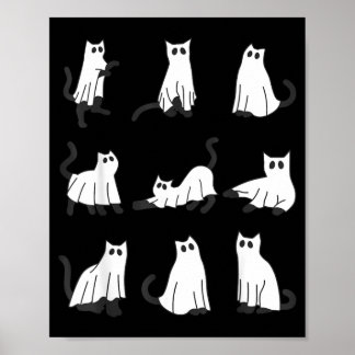 Süße Geistkatze Lustiges Halloween-Design Geistkat Poster