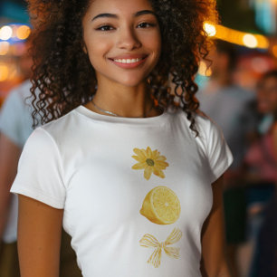 süße gelbe ästhetische Grafik T-Shirt