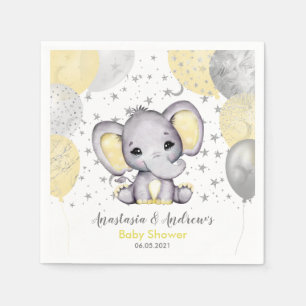 Süße gelbe Babyparty-Elefanten-Ballonservietten Serviette