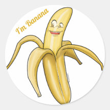 Süße gelbe Banane - Lustiger Obst-Cartoon