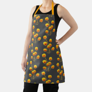 Süße gelbe Billy-Button-Blumen florale Kunst Schürze
