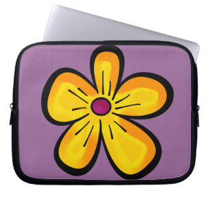 Süße gelbe Blumenillustration Laptopschutzhülle