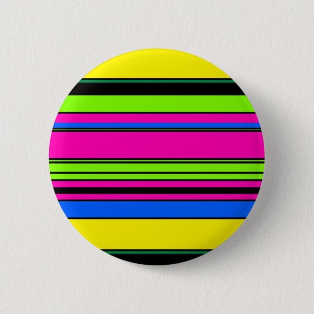 Süße gelbe bunte Streifen Button (Vorderseite)