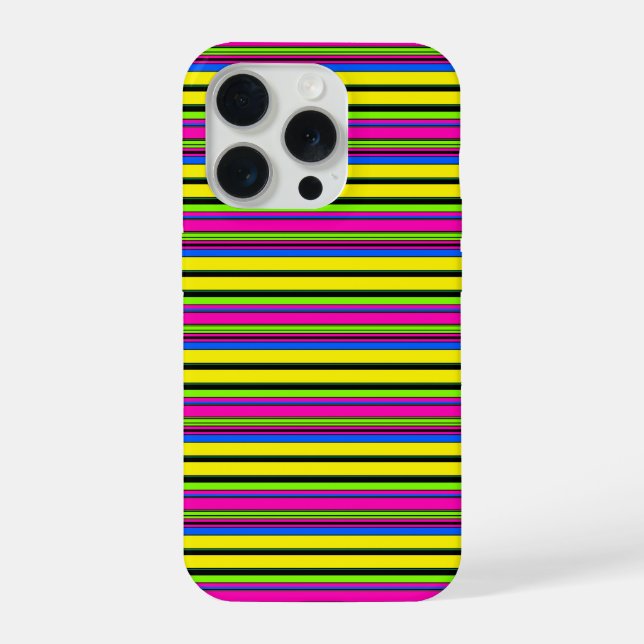 Süße gelbe bunte Streifen iPhone Hülle (Rückseite)