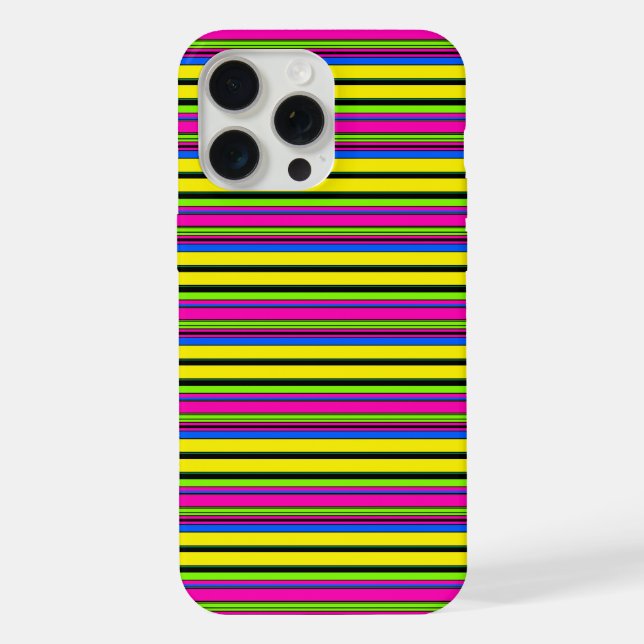 Süße gelbe bunte Streifen iPhone Hülle (Rückseite)
