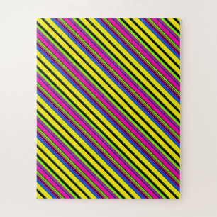 Süße gelbe bunte Streifen Puzzle