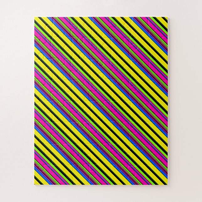 Süße gelbe bunte Streifen Puzzle (Vertikal)
