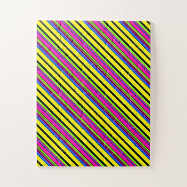 Süße gelbe bunte Streifen Puzzle (Vertikal)