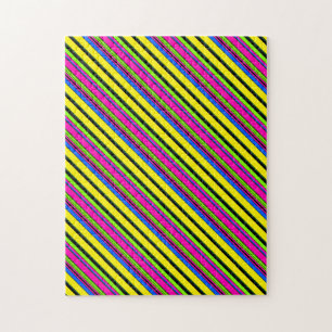 Süße gelbe bunte Streifen Puzzle