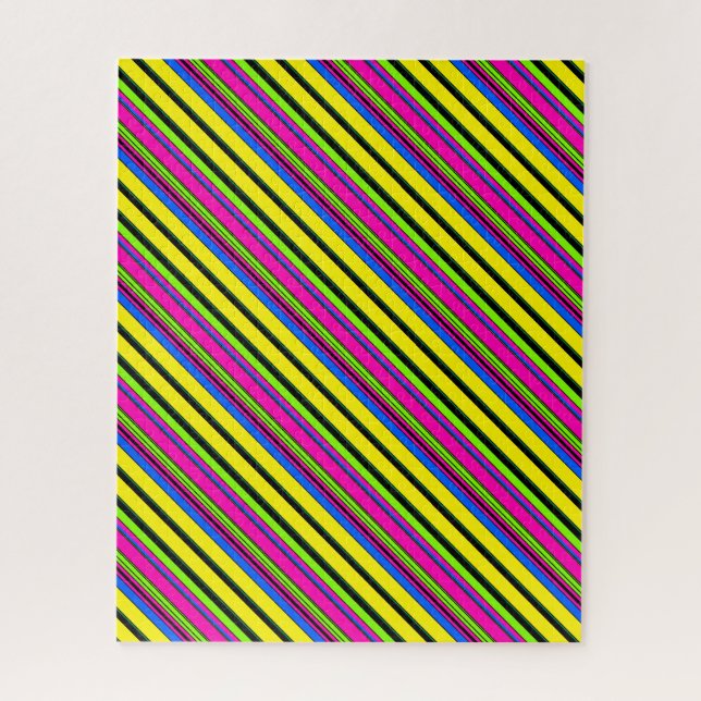 Süße gelbe bunte Streifen Puzzle (Vertikal)