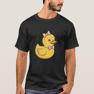 Süße gelbe Ente mit Schleifen Damen Kawaii Bauernh T-Shirt