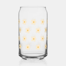 Süße gelbe Gänseblümchen bedrucktes Glas