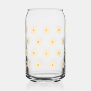 Süße gelbe Gänseblümchen bedrucktes Glas
