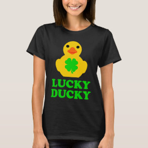 Süße gelbe Gummiente vierblättriges Kleeblatt St. T-Shirt