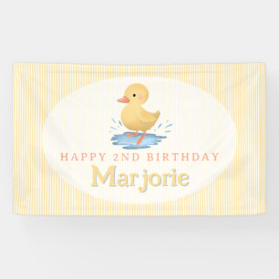 Süße gelbe Pastell-Entchen-Geburtstag Banner