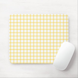 Süße gelbe Pastell-Gingham-Mauspad Mousepad