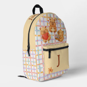 Süße gelbe personalisierte Capybara Bedruckter Rucksack