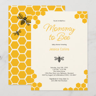 Süße gelbe Waben-Mommy-to-Bee-Baby-Party Einladung