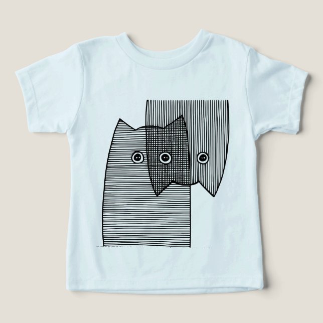 Süße gemusterte Katzen Kunst Minimal Linienarbeit (Design Vorderseite)