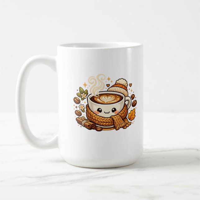Süße gemütliche Cappuccino-Kaffeetasse  Kaffeetasse (Links)