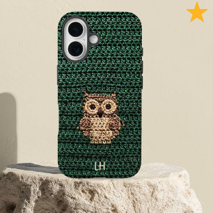 Süße gemütliche Häkel-Eule-Yarn mit individuellem iPhone 16 Hülle