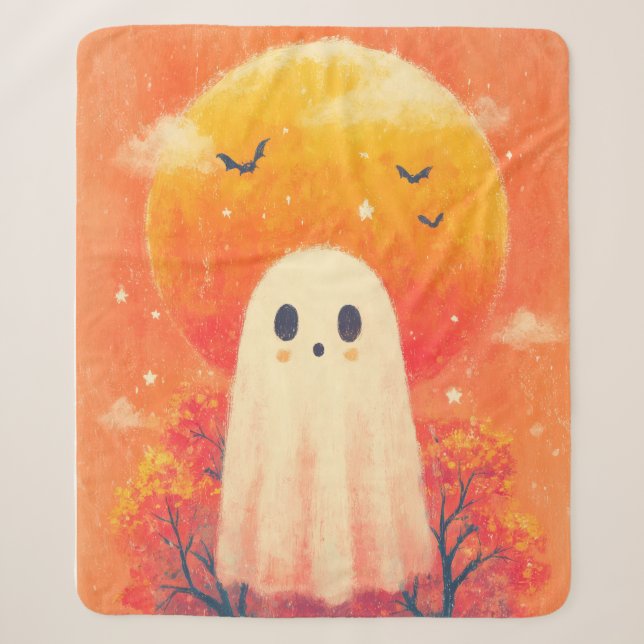Süße gemütliche Halloween-Decke Sherpadecke (Vorderseite)