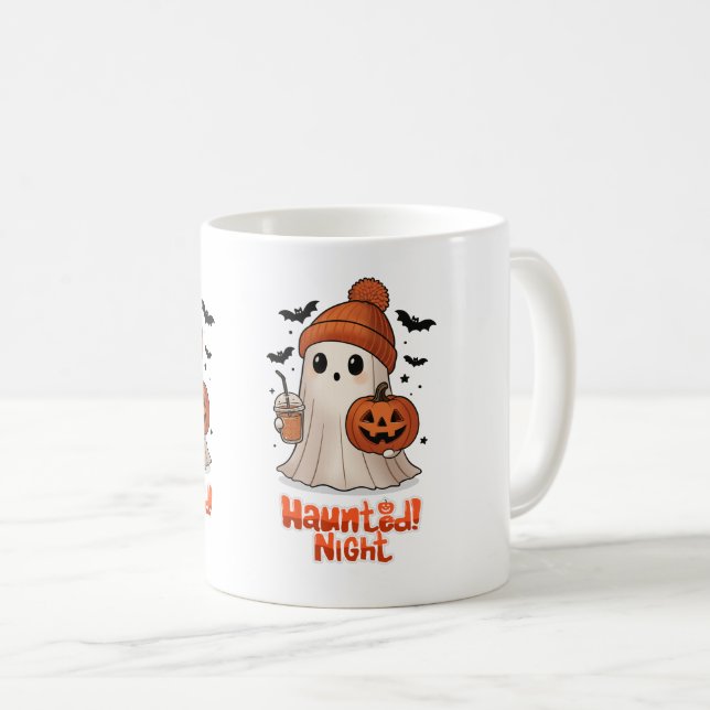 Süße gemütliche Halloween-Geist-Kaffeetasse Kaffeetasse (VorderseiteRechts)