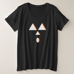 Süße geometrische Neon-Kürbis-Gesichtskürbis-Kostü Große Größe T-Shirt