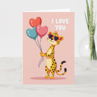 Süße Gepard-Ich-lieb-dich-Karte