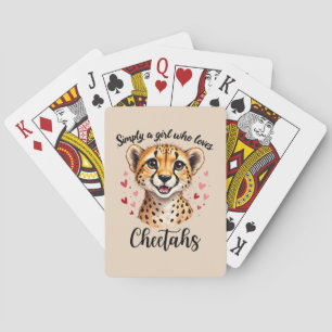 Süße Gepard-Liebhaberin Wildlife-Kunst mit Herz-Ak Spielkarten