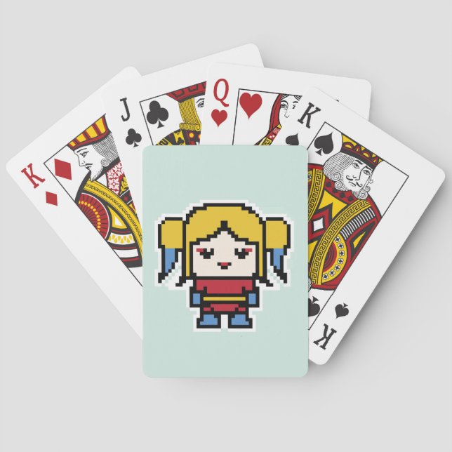 Süße gepixelte böse Mädchen Spielkarten (Rückseite)