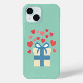 Süße Geschenkbox mit schwebenden Herzen der Liebe Case-Mate iPhone Hülle